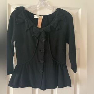 Anthropologie Charlie & Robin Black Bow Cardigan -Small